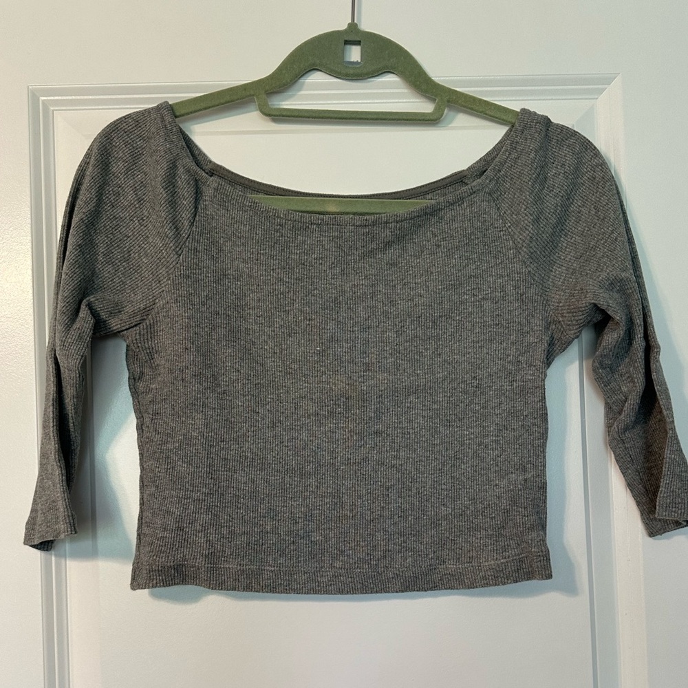 Forever 21 Ribbed Gray Crop. Size medium.